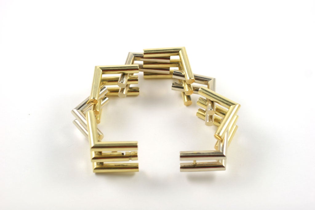 Demner Architectural Yellow and White Gold Bracelet 1