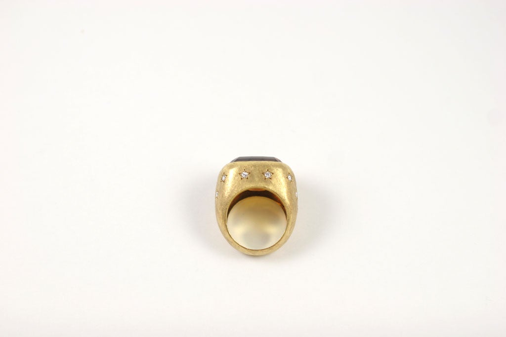 Citrine and Diamond RIng, 1970s For Sale 1