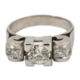 "Imperial" platinum and diamond Art Deco ring