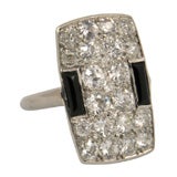 Antique Art Deco diamond and onyx ring