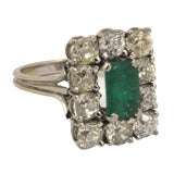 Diamond and emerald ring