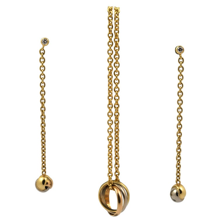 Cartier "Trinity" pendant and earrings