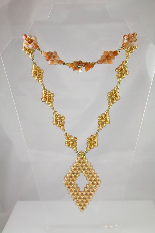 Diamond Pattern Agate Necklace 2