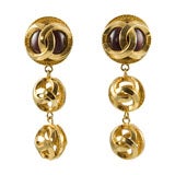 Poured Glass and Goldtone Earrings by Chanel