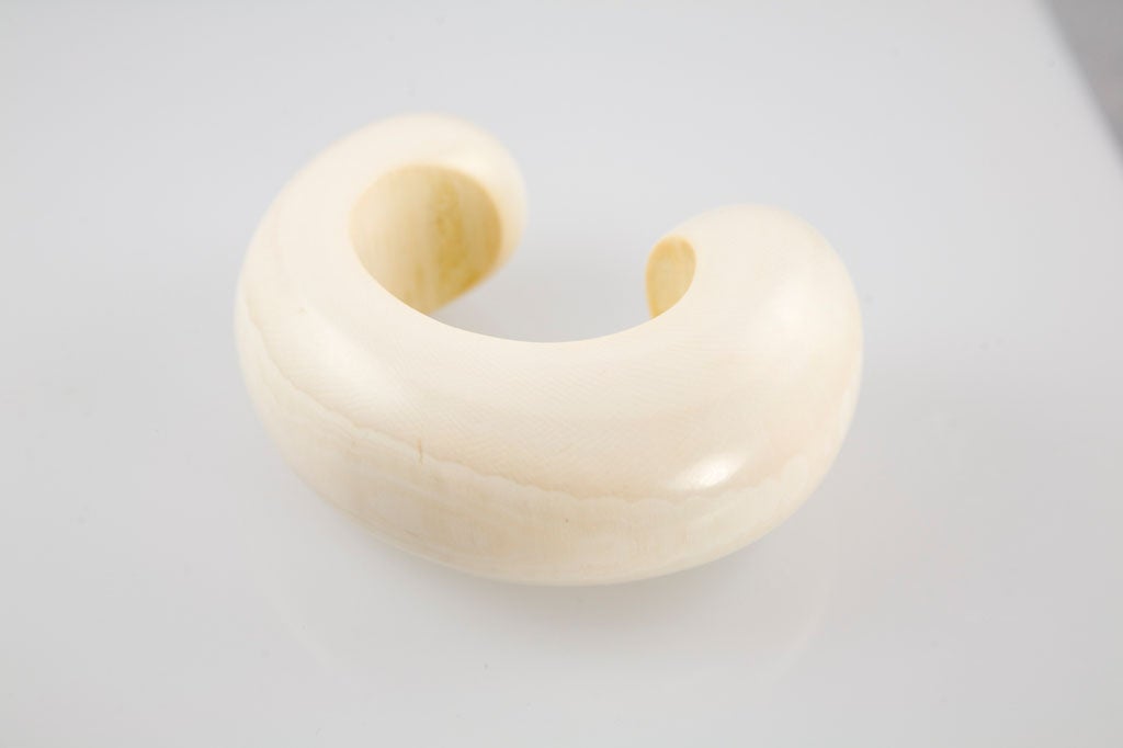 Women's Sculptural Caved Ivory Cuff by Patricia Von Musulin