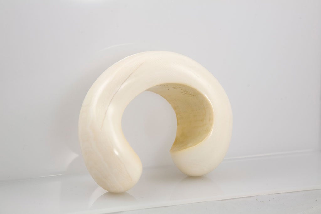 Sculptural Caved Ivory Cuff by Patricia Von Musulin 5