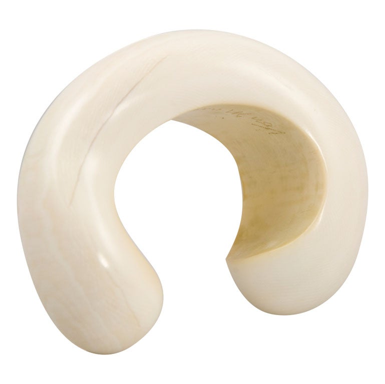 Sculptural Caved Ivory Cuff by Patricia Von Musulin