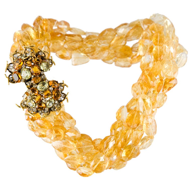 Bali Designs By Robert Manse 3ctw Madeira Citrine 2 Tone Sterling Iradj Moini Multi Strand Citrine Necklace 1