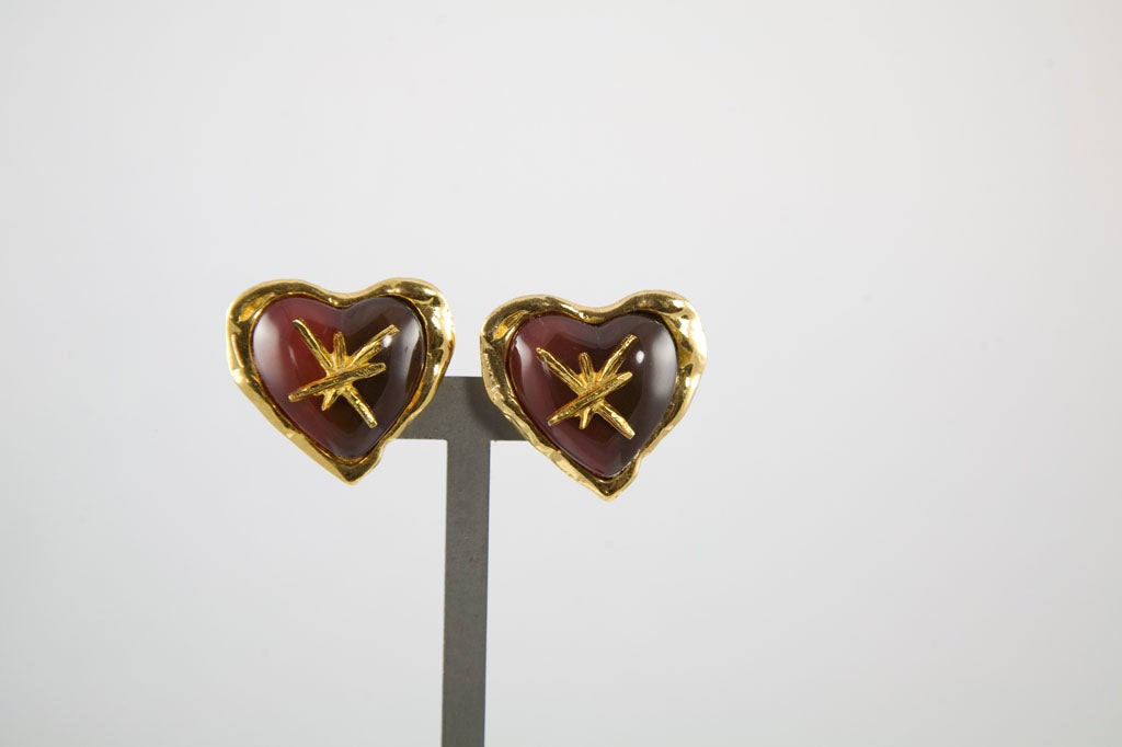 Heart Shaped Earrings by Christian Lacroix For Sale 5