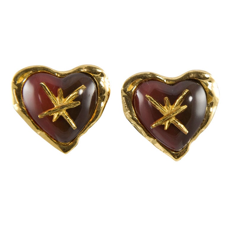 Heart Shaped Earrings by Christian Lacroix For Sale