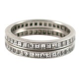 TIFFANY Pair of Channel Set Diamond and Platinum Bands