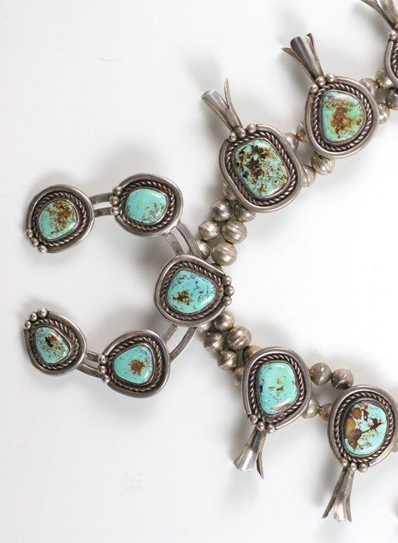 Antique Native American Turquoise and Sterling Necklace
