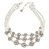 3 Strand Crystal and Rhinestone Necklace