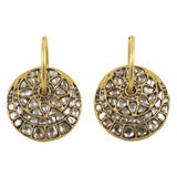 Rose Cut Diamond Sun Earrings