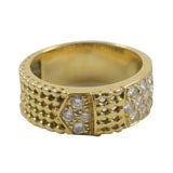 Fred 18kt Yellow Gold & Diamond Buckle Ring