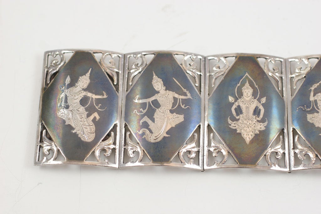 Important Sterling Silver Siam Bracelet 1