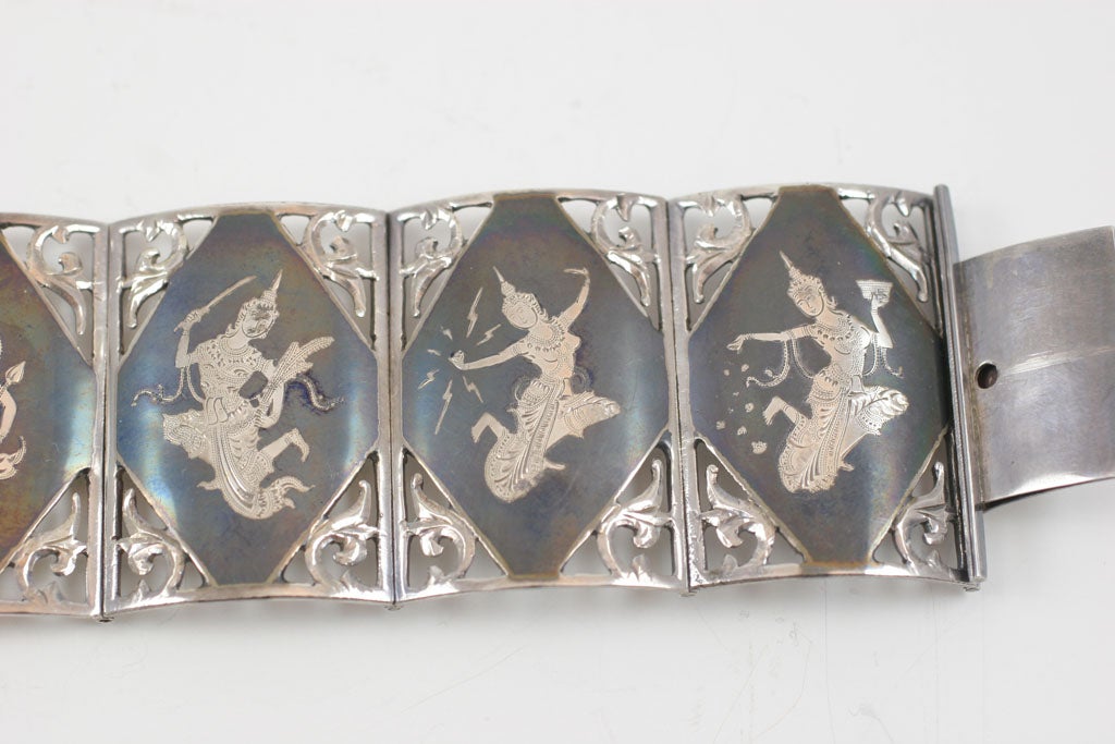 Important Sterling Silver Siam Bracelet 2