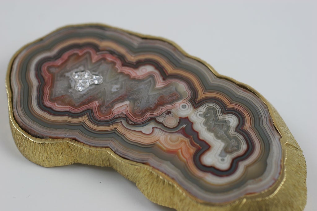 Spectacular Andrew Grima Agate and 18k Gold Brooch/Pendant 1