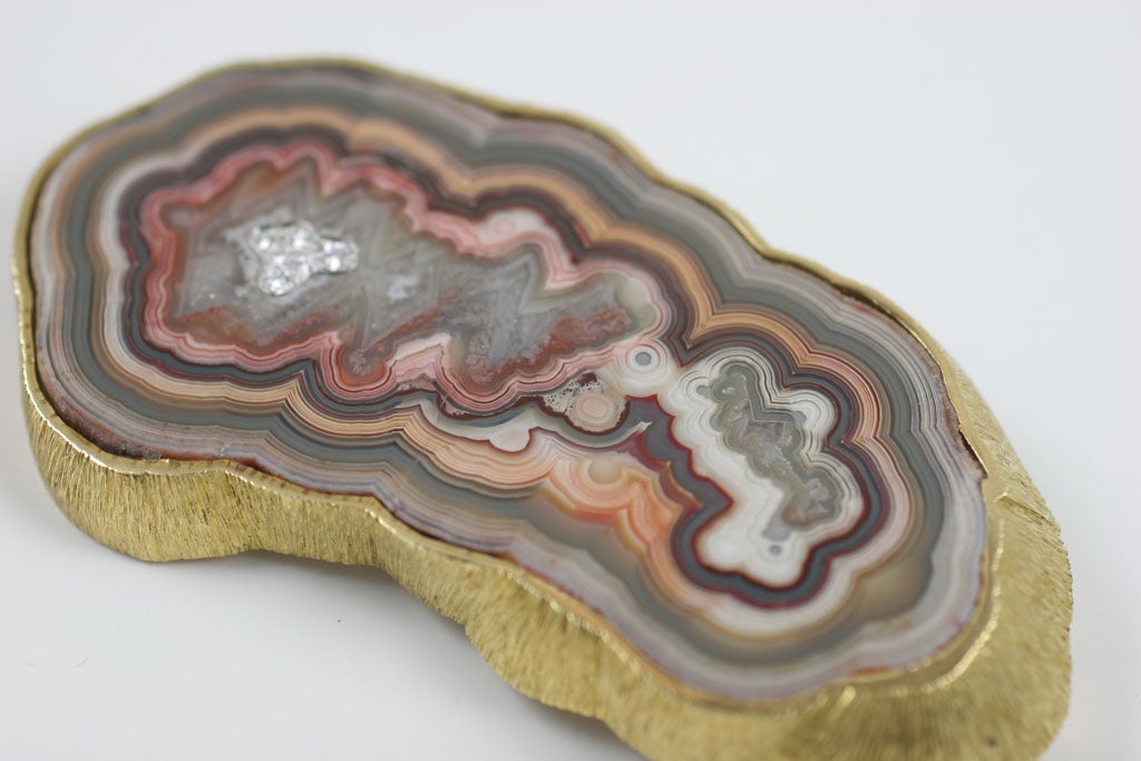 Spectacular Andrew Grima Agate and 18k Gold Brooch/Pendant 2