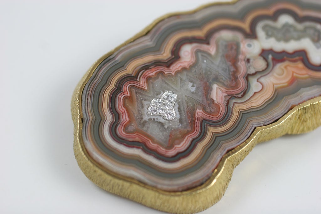 Spectacular Andrew Grima Agate and 18k Gold Brooch/Pendant 3