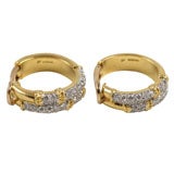 Chic Diamond and Gold Hoop Earrings by Kutchinsky