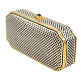 Vintage Judith Leiber Black & Crystal Minaudiere