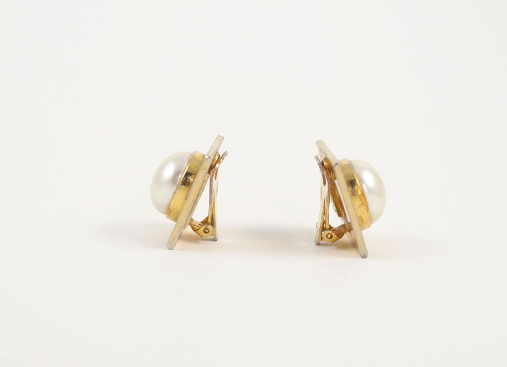 Yves Saint Laurent Pearl Earrings 2