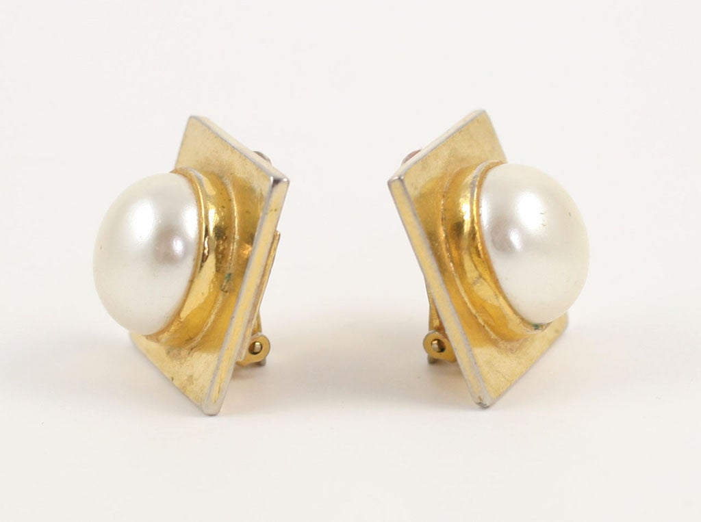 Yves Saint Laurent Pearl Earrings 3