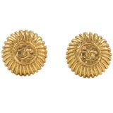 Vintage Chanel "Gold" Button Earrings