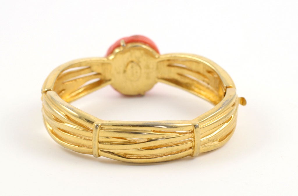Lanvin Faux Coral and Gold Bracelet, Costume Jewelry For Sale at