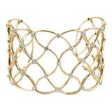 Gold Woven Cuff with Diamonds 1