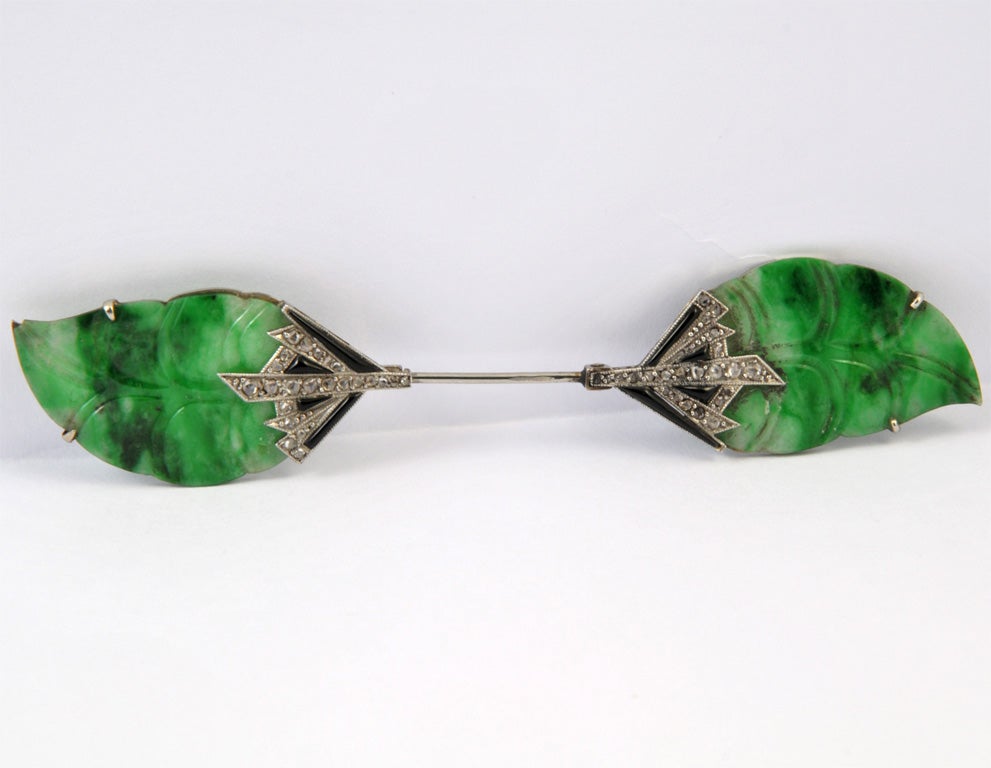 Women's Rare Jade Art Deco jabot