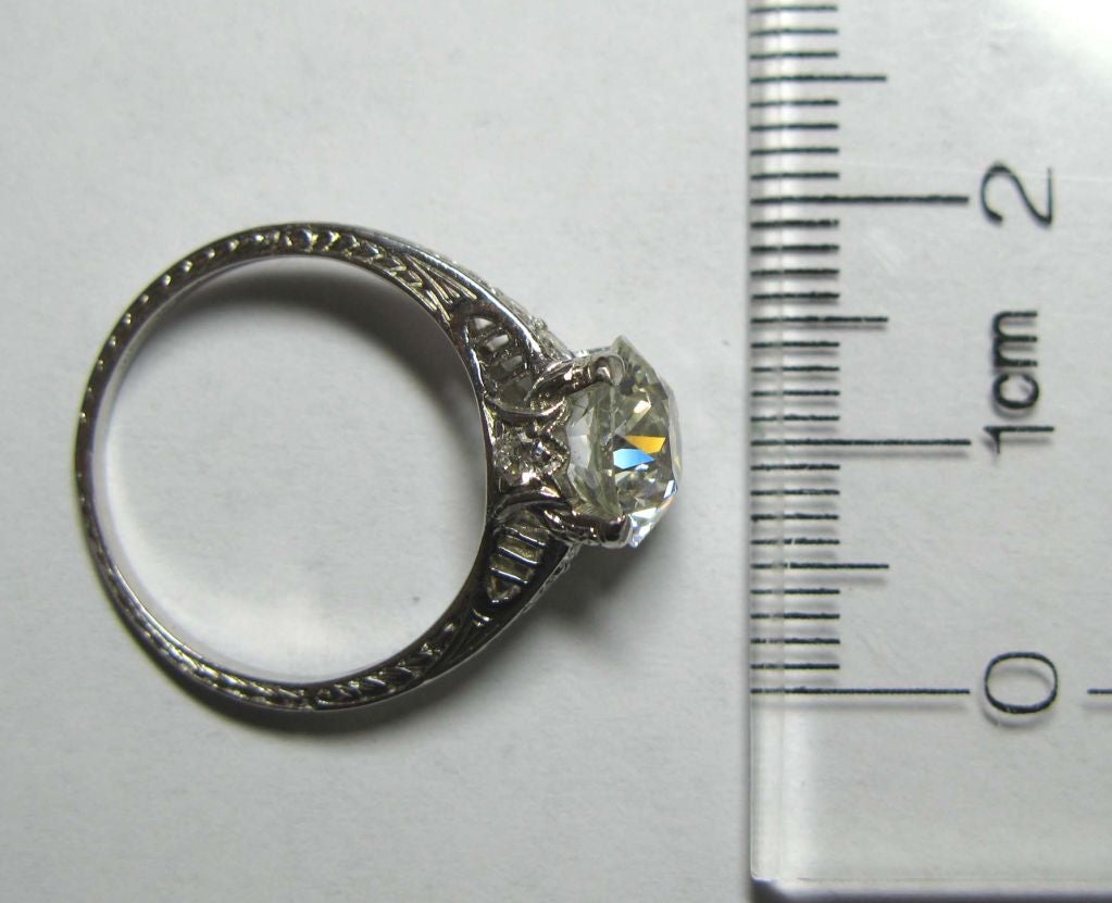 Platinum Art Deco Engagement Ring 2.17ct 1