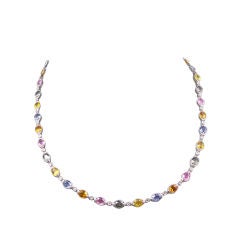 "Printemps" Multicolor Sapphire and Diamond Necklace