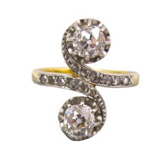 Antique "Toi et Moi"   Gold and Diamond Ring