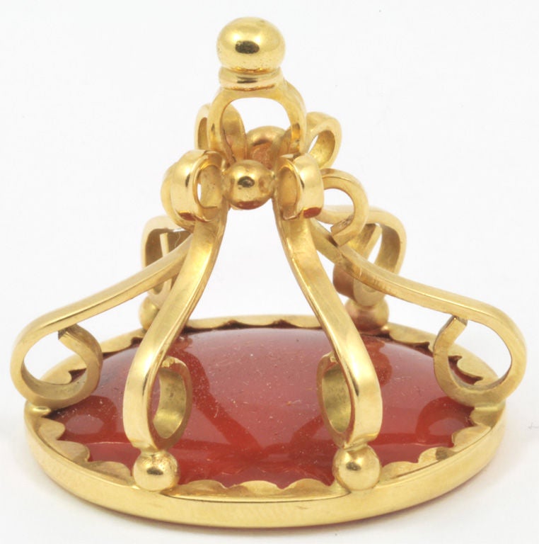 SUPERB  18 karat  GOLD and CORNALINE WAX  SEAL