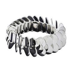 Sterling silver heart disc bracelet