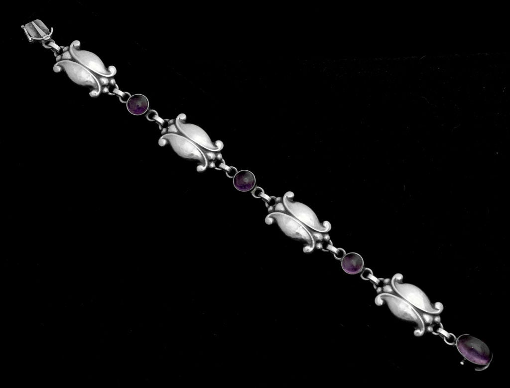 Georg Jensen sterling bracelet with amethysts