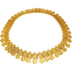 Lalaounis Gold Abstract Open Work Link Collar Necklace