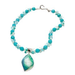 druzy chalcedony pendant necklace