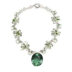 218 carat green amethyst pendant necklace