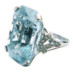 Perfect-For-Summertime pale ice blue Aquamarine Ring