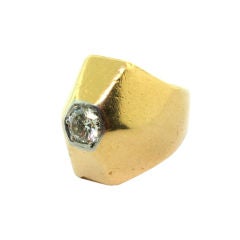 Suzanne Belperron. Gold and diamond lady's chevalière ring