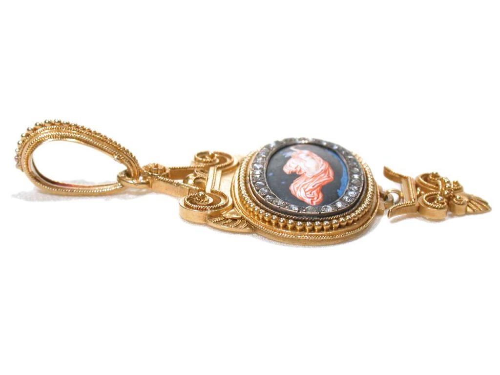 Eugene Fontenay Signed Enamel Pendant For Sale 1