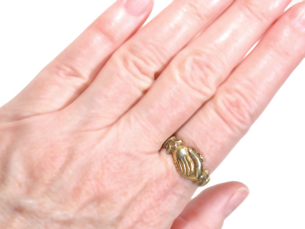 Renaissance Silver Gilt Fede Ring 2