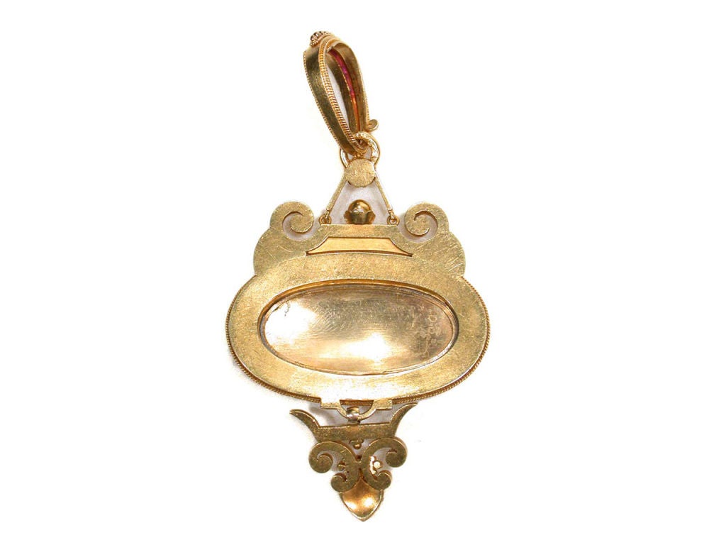 Eugene Fontenay Signed Enamel Pendant For Sale 2