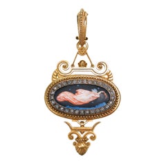 Eugene Fontenay Signed Enamel Pendant