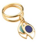 eye Double Ring, Gold 14k