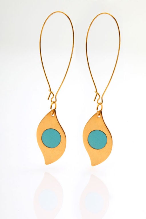 Eye Solid hoop Earrings, Gold Plated