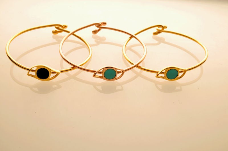 eye Wire Bracelet, Gold Plated